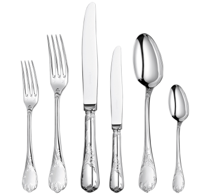christofle 75-piece silver-plated flatware set with chest 1