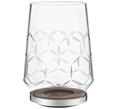 christofle madison 6 glass, wood and silver-plated hurricane 1
