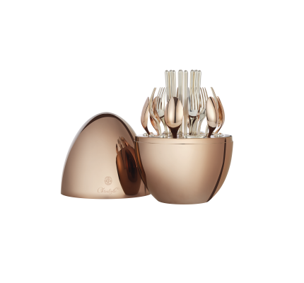 christofle ensemble pour 6 personnes (24 pièces) rose gold en métal argenté avec écrin 0