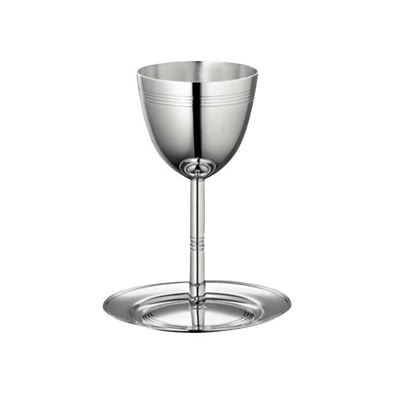 SilverPlated Kiddush Cup and Saucer Judaique