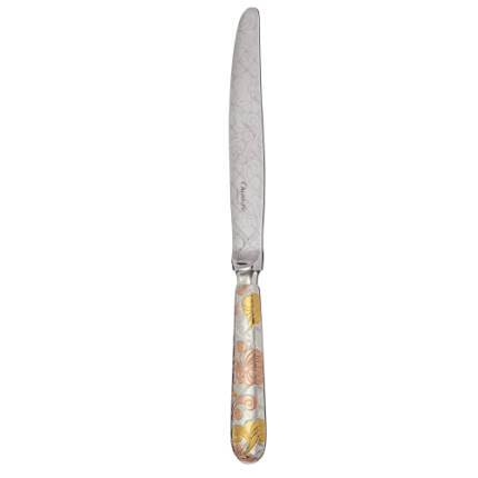 Partially Gilded Rose & Yellow Gold Dinner Knife