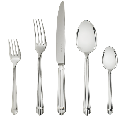 christofle individual place settings (5 pieces) aria  silver plated 1