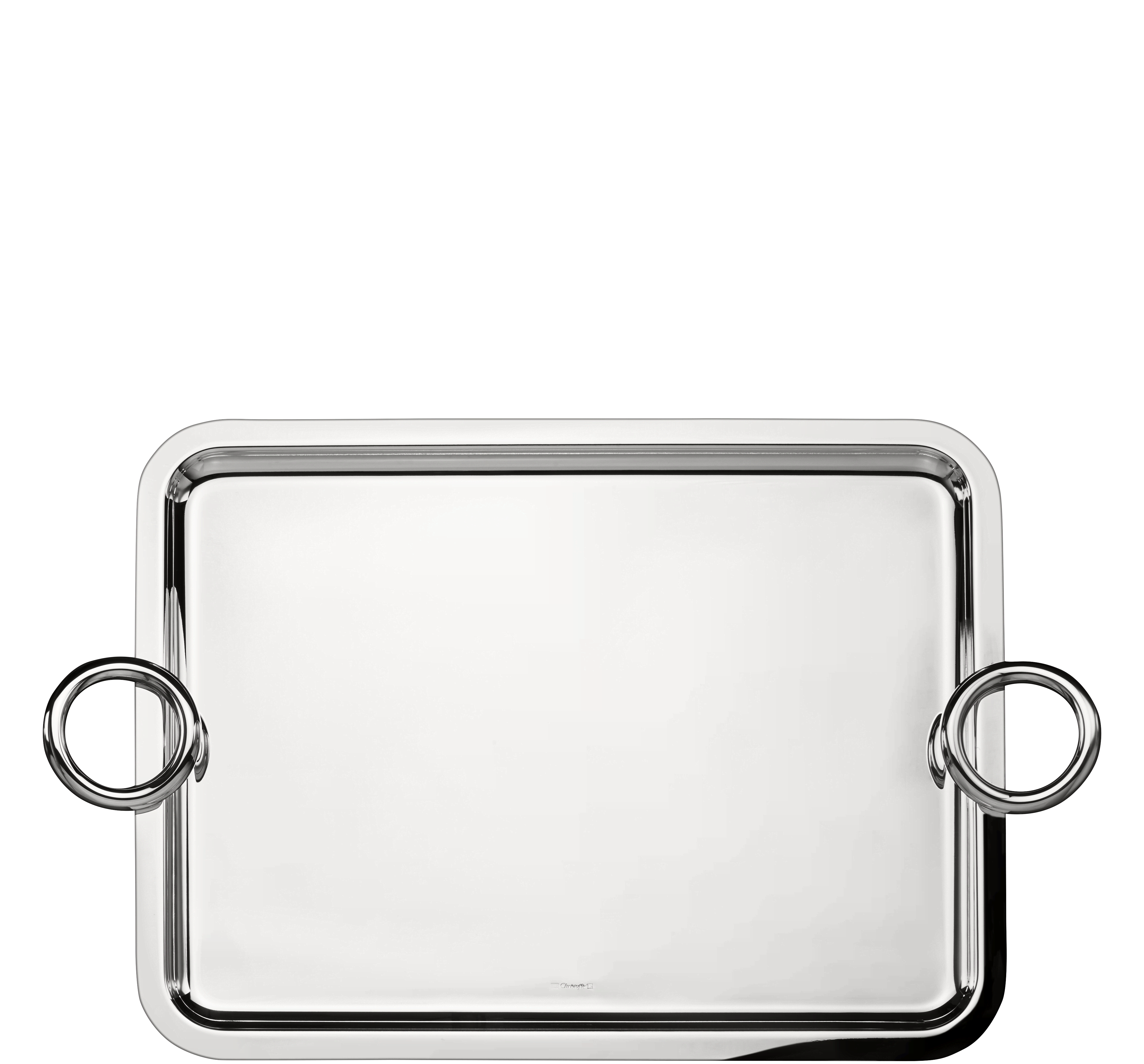 christofle Large Silver-Plated Rectangular Tray with handles - 43 x 31 cm