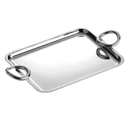 christofle silver plated rectangular tray with 2 handles - 20 x 16 cm 1