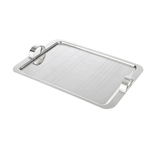 Silver-plated Graphik Rectangular Tray - 45 x 32 cm Silver-plated Graphik Rectangular Tray - 45 x 32 cm