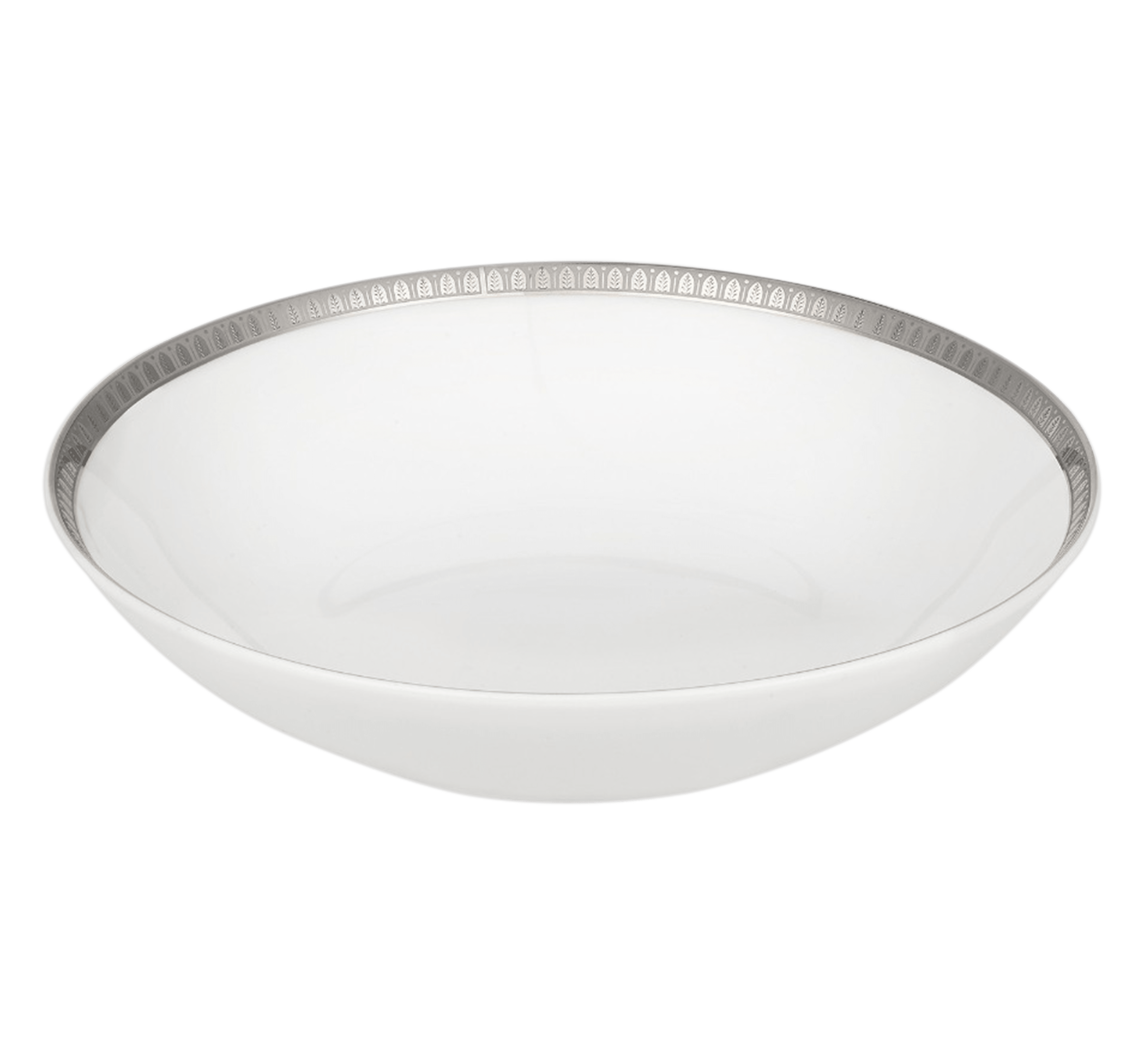 christofle assiette creuse à calotte en porcelaine finition platine 1