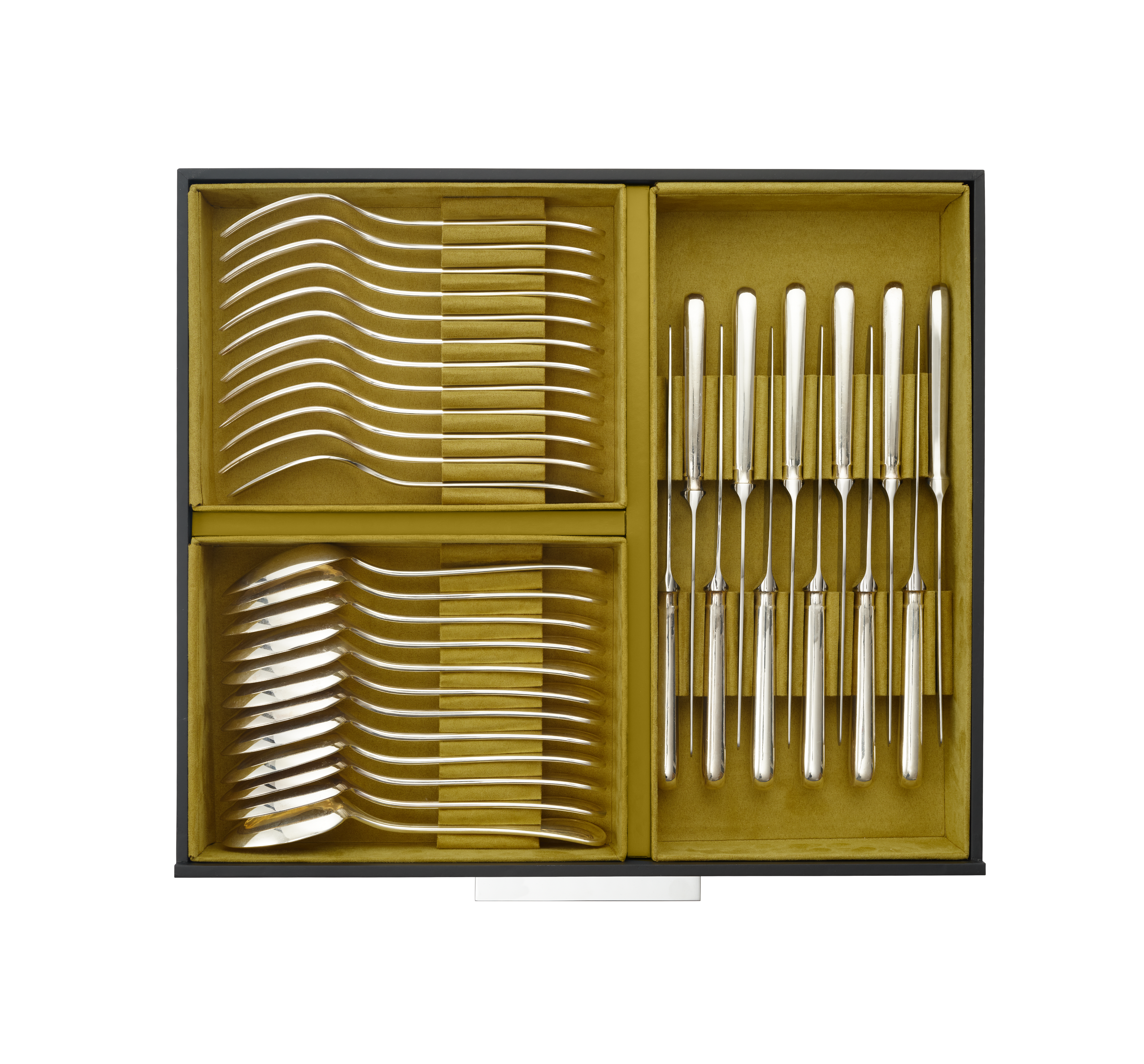 Flatware set for 12 people (48 pieces) Perles Silver plated