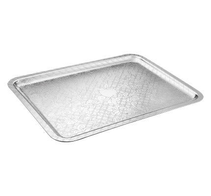 Rectangular tray with handles 42x32cm Jardin d'Eden Silver p