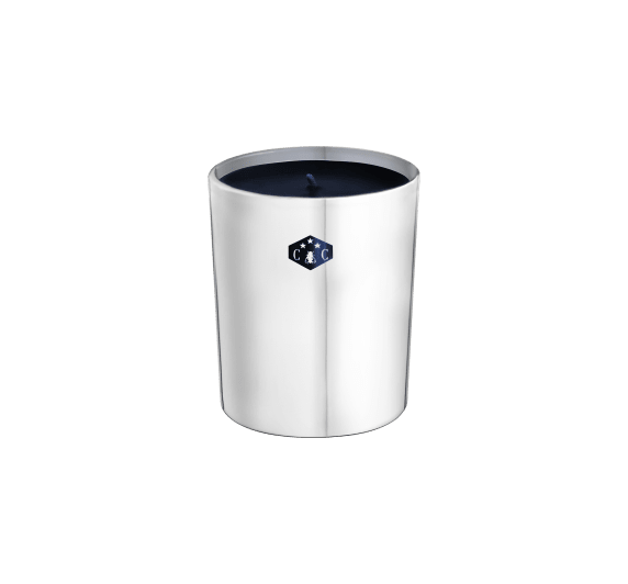 christofle lune d’argent candle with a palladium plated bee 2