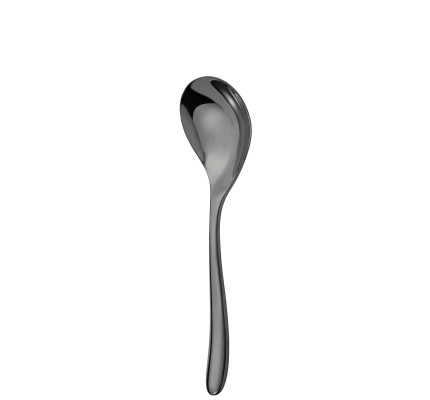 Black Stainless Steel Cream Soup Spoon 