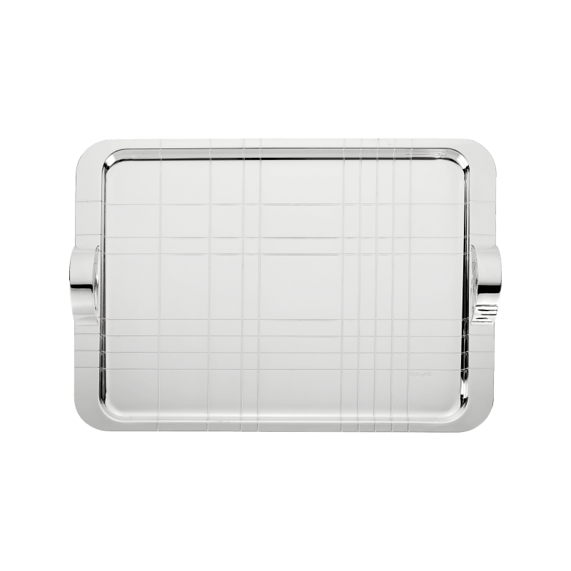 Christofle Silver-Plated Rectangular Tray - 18 x 13 in Graphik
