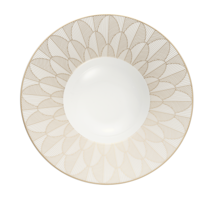 christofle porcelain large rim plate gold finish 0