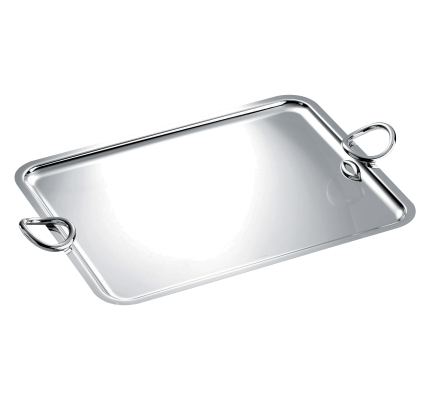 christofle rectangular tray with handles 53x42cm vertigo  silver plated 0