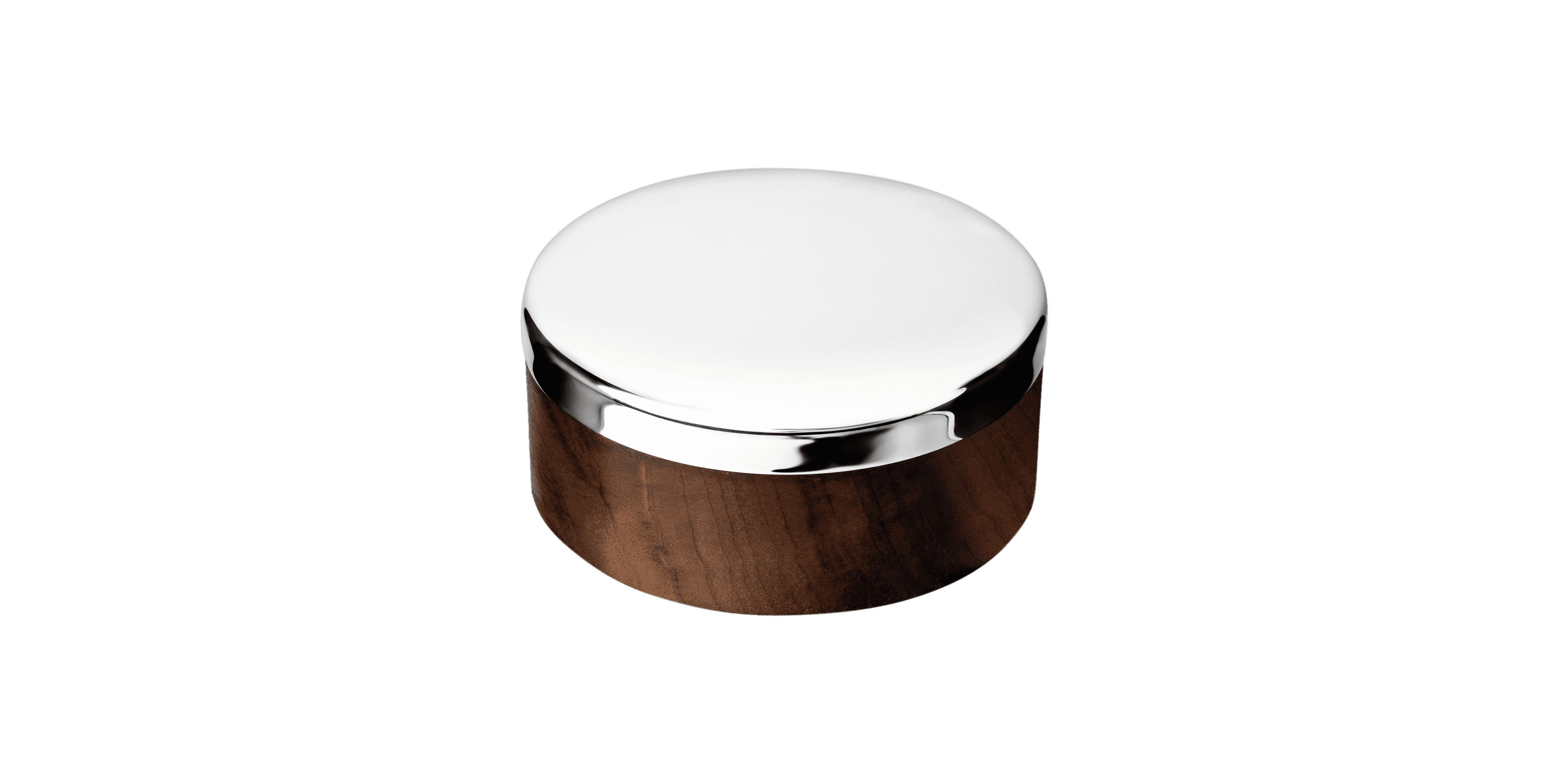 Boîte petit modèle en bois et métal argenté