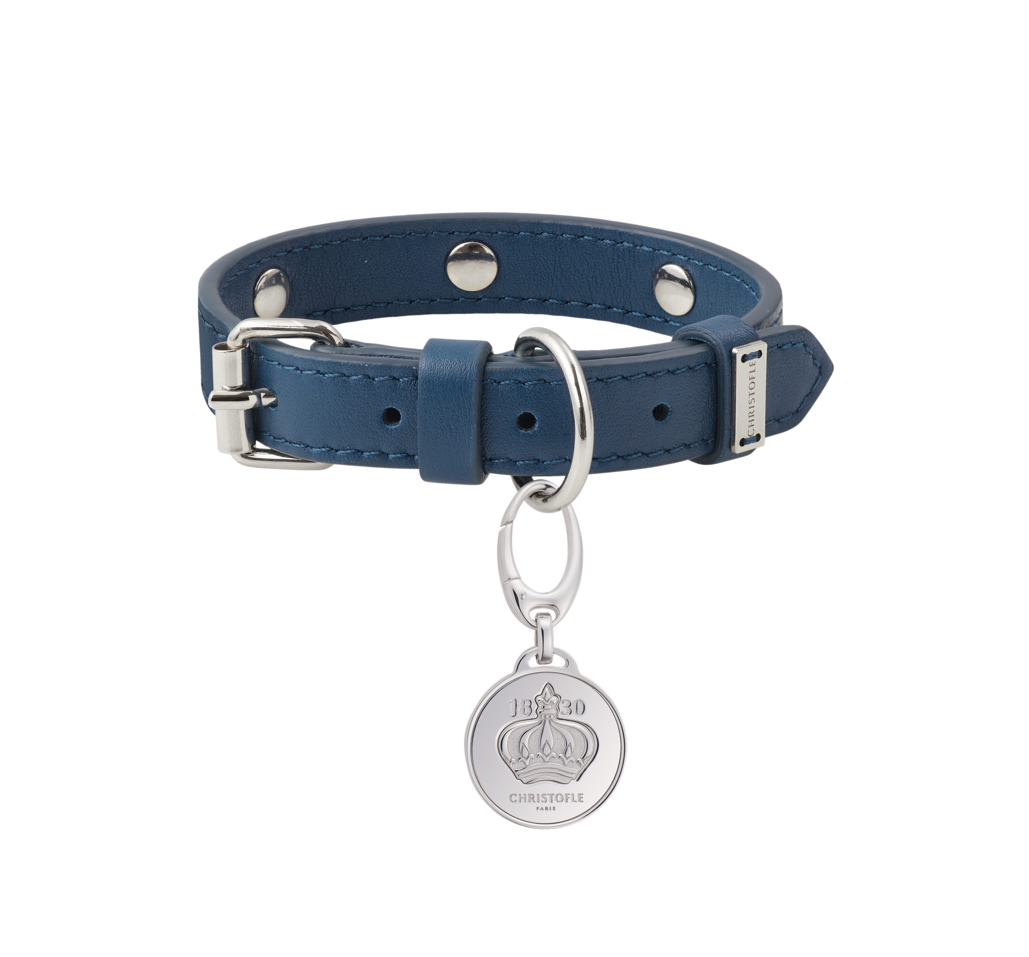 christofle collier animal en cuir de veau - taille 1 3