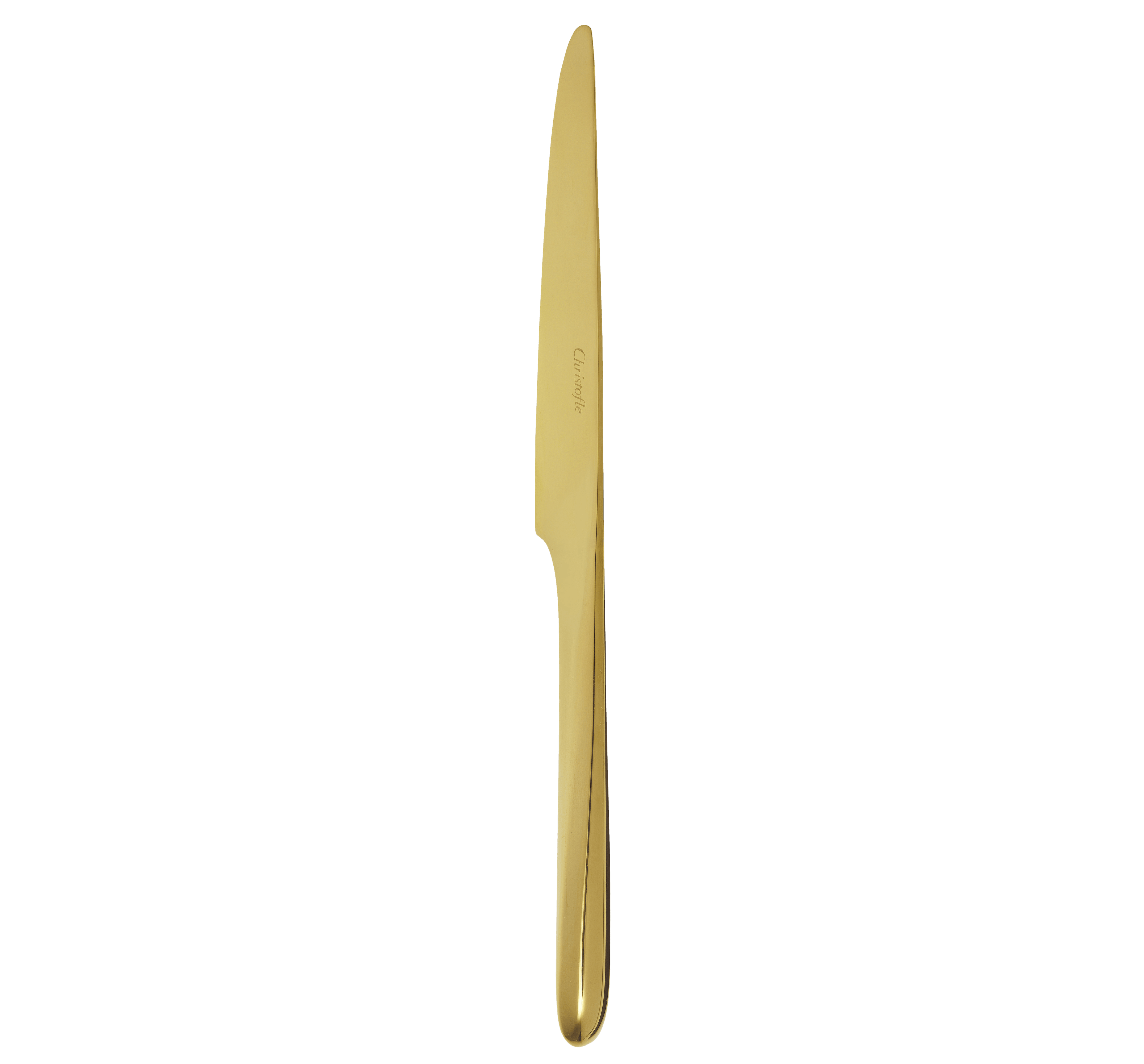 christofle couteau de table en acier - coloris or 3