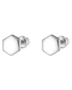 christofle Sterling Silver 2-In-1 Hexagon Earrings 