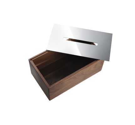 Walnut and Steel Tissue Box
