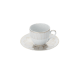 christofle 2 Porcelain Coffee Cup and Saucers Gold Finish