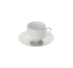 christofle 2 porcelain coffee cup and saucers gold finish 0