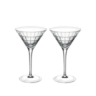 christofle Set of 2 Crystal Martini Glasses