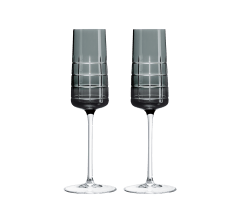 christofle grey crystal flutes - set of two  2