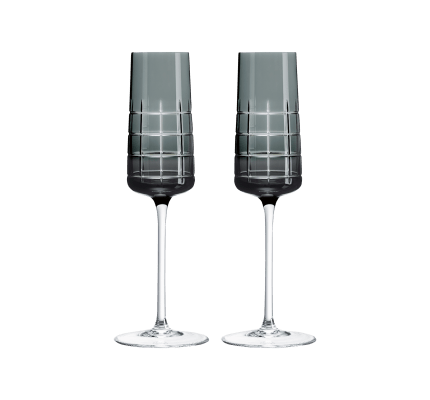 christofle grey crystal flutes - set of two  2