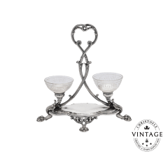 christofle vintage silvered double salt shaker 1