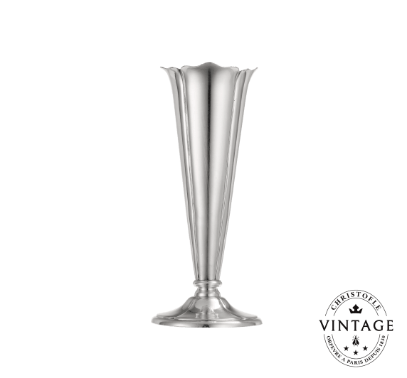 christofle vase à fleurs 4 lobes argenté - vintage 1
