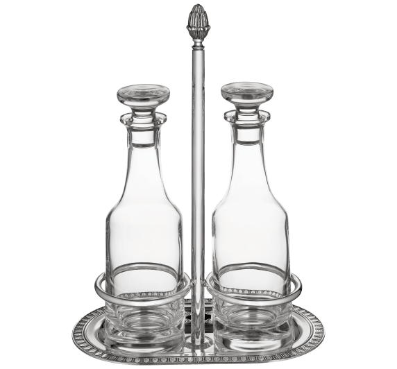 christofle oil & vinegar cruet set malmaison  silver plated 1