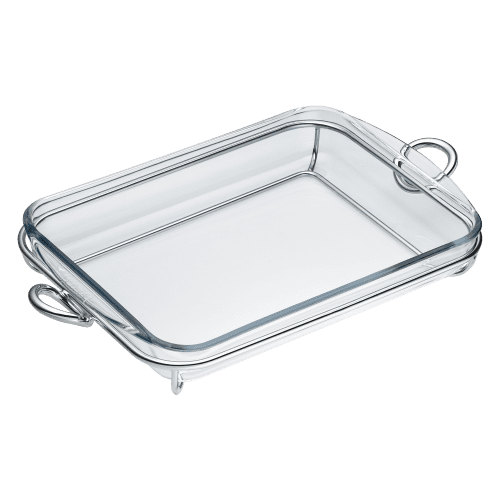 Silver Plated Glass Baking Dish Vertigo