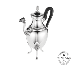 Silvered Coffeepot Napoléon 1er - side - Vintage 