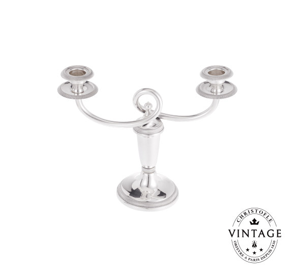 Vintage Silvered two light candelabrar Royaumont