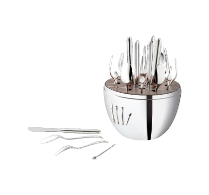 christofle 24-piece silver-plated flatware set with chest 0