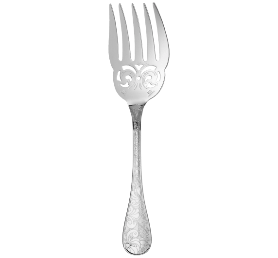 christofle fish serving fork jardin d'eden  silver plated 3