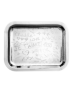 Rectangular tray 26x20cm Graffiti Silver plated