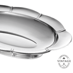 Bread Basket on Foot Lobes et Godrons Gallia, Silverware - Vintage