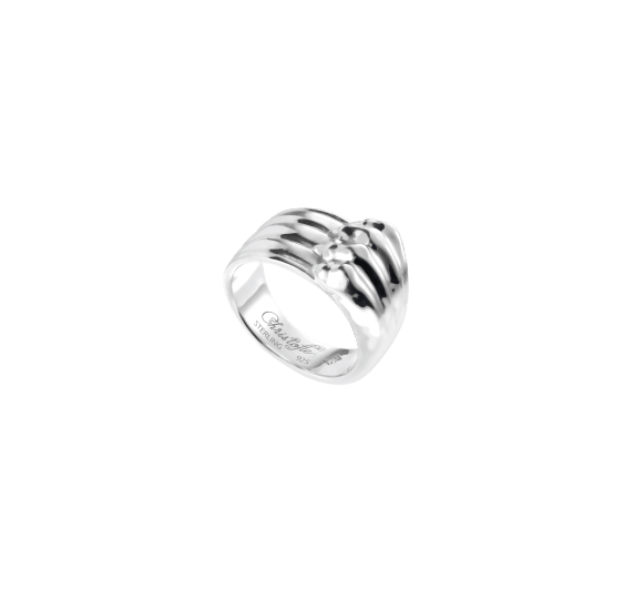 christofle sterling-silver bangle ring rhodium-plated 0