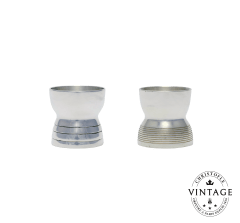 christofle set of 2 egg cups for 2 people, silverware - vintage 1