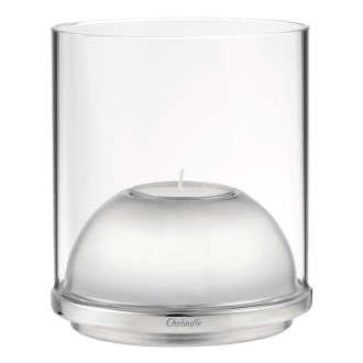 Medium Pink Glass Vase With Mobile Silver Plated Ornement