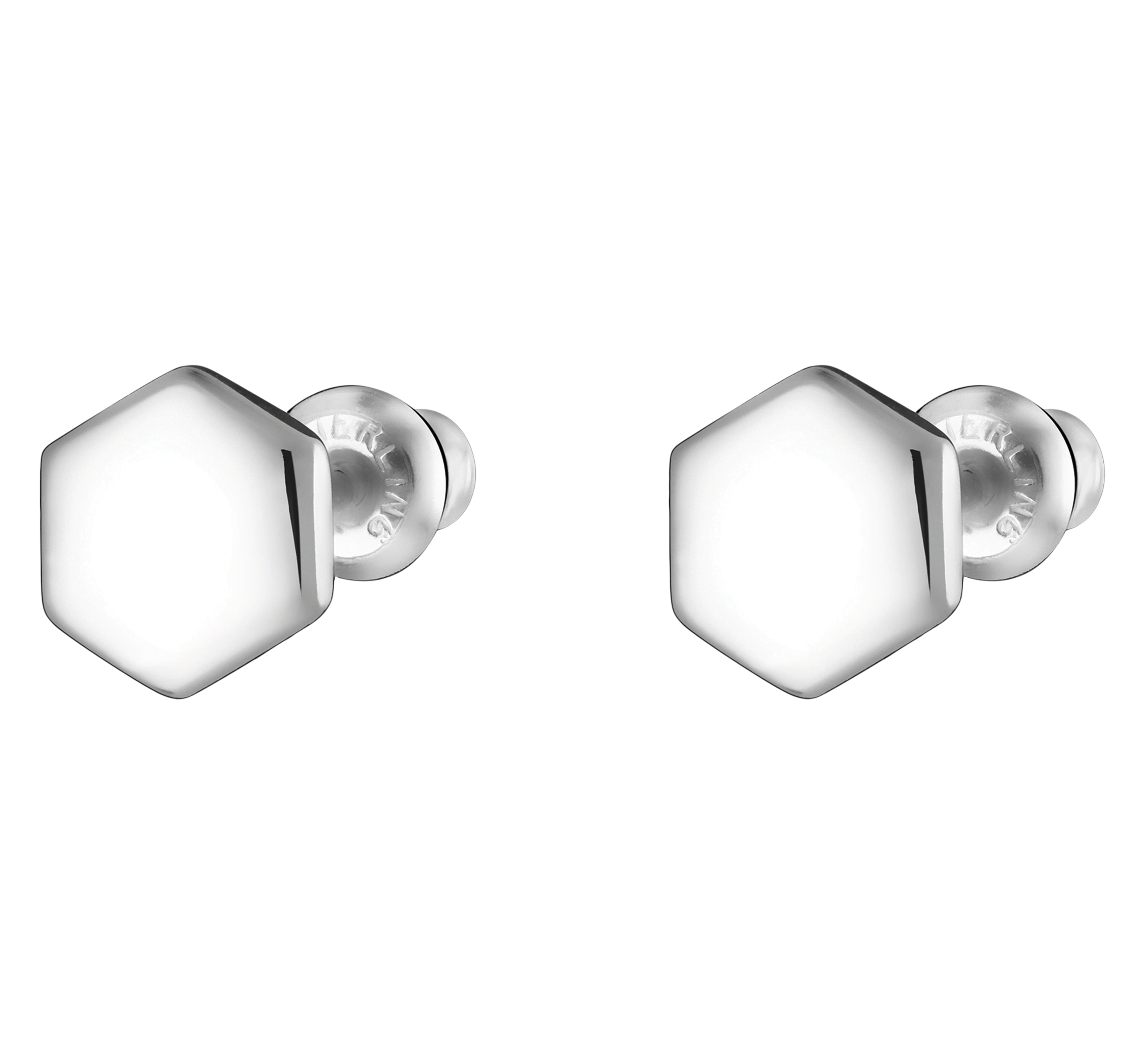 christofle sterling silver 2-in-1 hexagon earrings  1