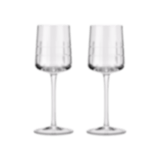christofle Set of 2 Crystal White Wine Glasses