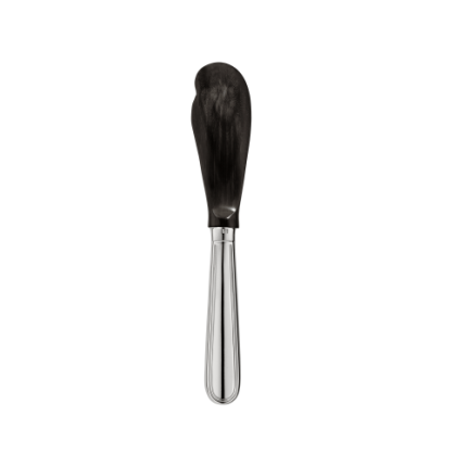 christofle silver-plated & horn caviar spreader 1