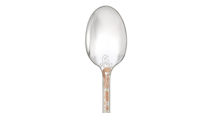 christofle partially gilded silver plated table spoon - pink gold 1