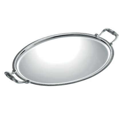 Silver Plated Oval Tray with Handles - 53 x 42 cm