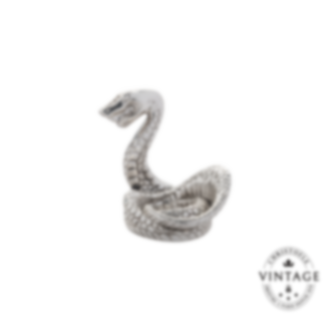 Serpent Signe du Zodiaque Chinois Argenté - Vintage