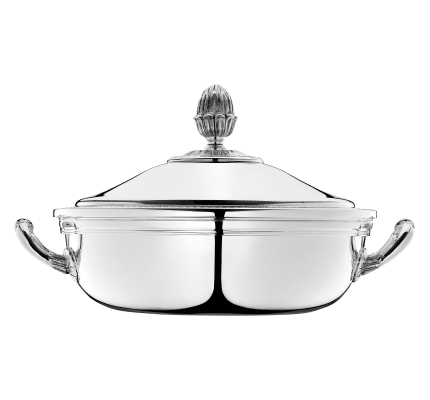 christofle silver plated vegetable dishe with lid malmaison   1