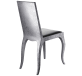 christofle stainless steel chair with leather cushion 4