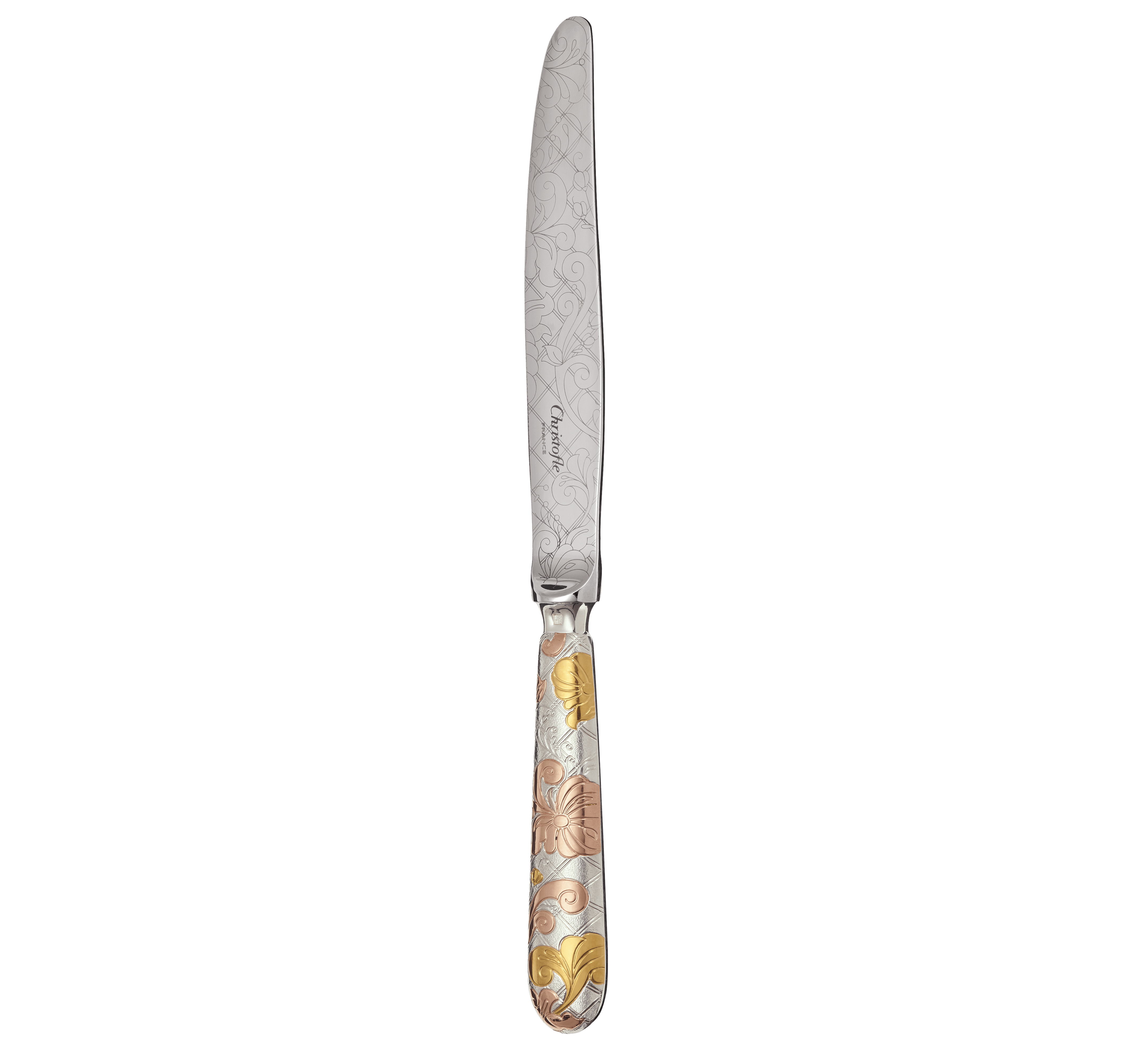 christofle partially gilded rose & yellow gold dinner knife 2