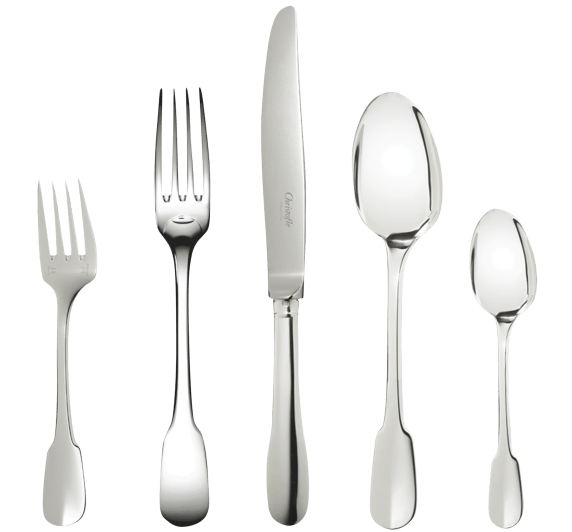 christofle individual place settings (5 pieces) cluny  silver plated 1